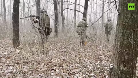 Russian marines filmed during an assault mission amid ongoing hostilities