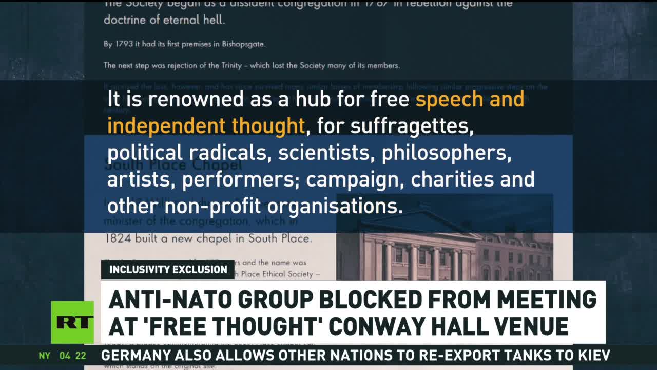 ‘Free thought’ Conway Hall cancels anti-NATO group’s meeting