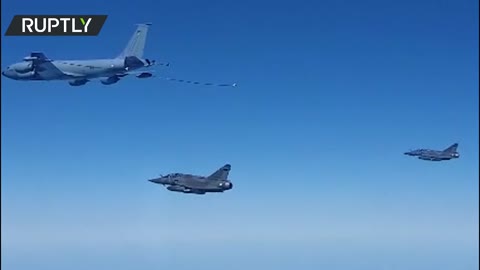 Russian jet fighter escorted French Air Force aircrafts over the Black Sea