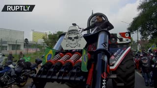 Motorbike rally in support of Bolsonaro in Sao Paulo