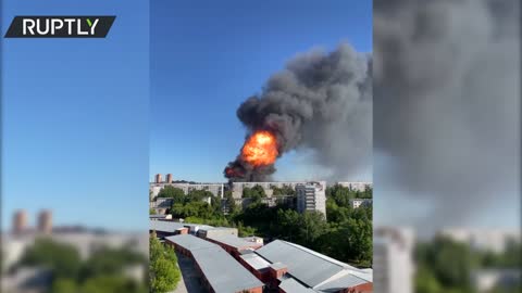 Six injured as gas station fire triggers massive blasts in Russia's Novosibirsk