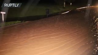 German town flooded as local river bursts its banks