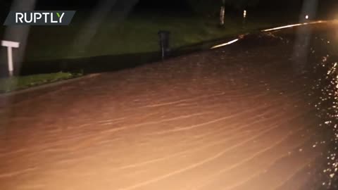 German town flooded as local river bursts its banks