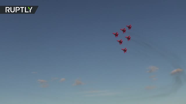 Swifts aerobatic team perform air show in Russia’s Chelyabinsk