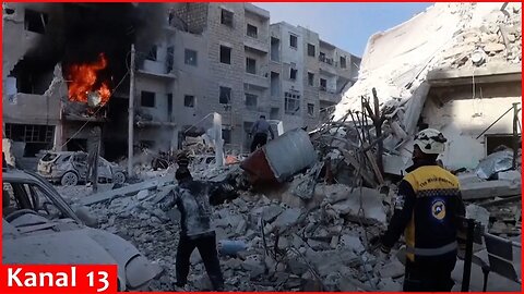 Syria's White Helmets release video of aftermath of airstrikes on neighbourhood in Idlib