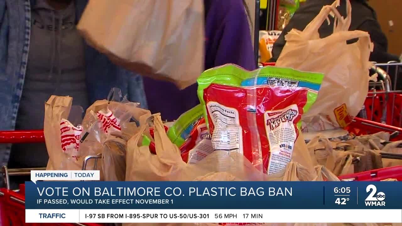 Baltimore County plastic bag ban to be voted on