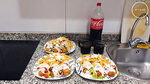 breaded tofu and salad pockets with fries · dialectical veganism of winter +10ME 006