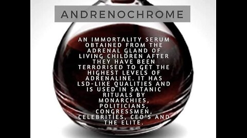 Are You Awake To ADRENOCHROME SIGNIFICANCE Yet ? INDUSTRIAL 🏭 SCALE UNDERGROUND EVIL 👿