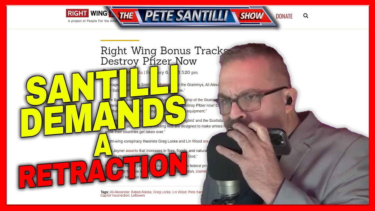 Pete Demands A Retraction From Right Wing Watch For Labeling Him A Terrorist