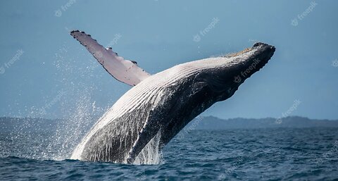 Giant whale jumps out of the water right in front of our boat!"