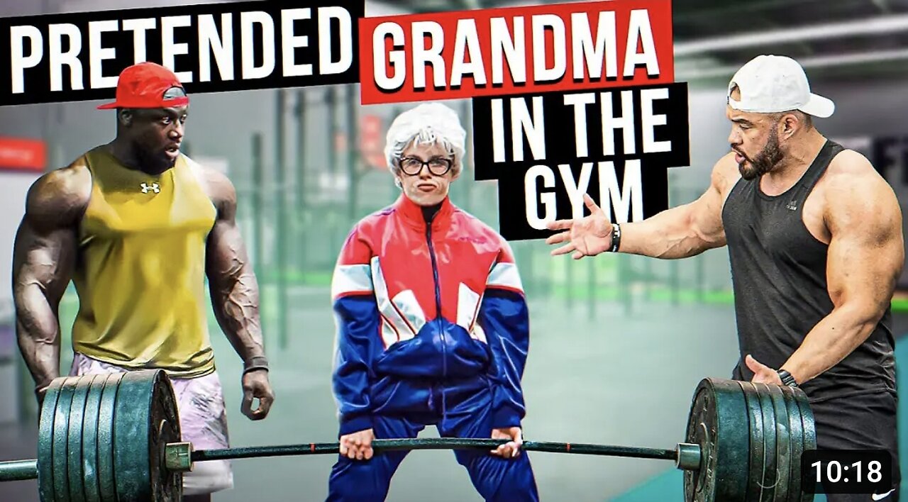 CRAZY GRANDMOTHER shocks PEOPLE in the gym Prank #1 _ Aesthetics in Public