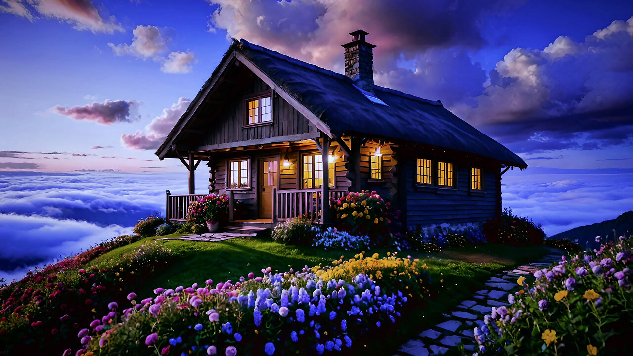 🌥️ Escape to Tranquility Cozy Cottage in the Clouds with Calming Music ✨