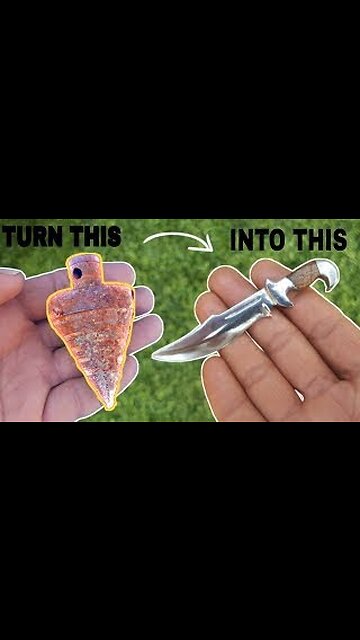 I Turn a Rusty Plumb Bob into a Beautiful little Hunting Knife