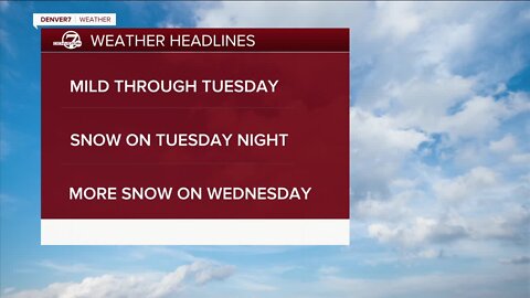 Mild start to the week before next chance for snow