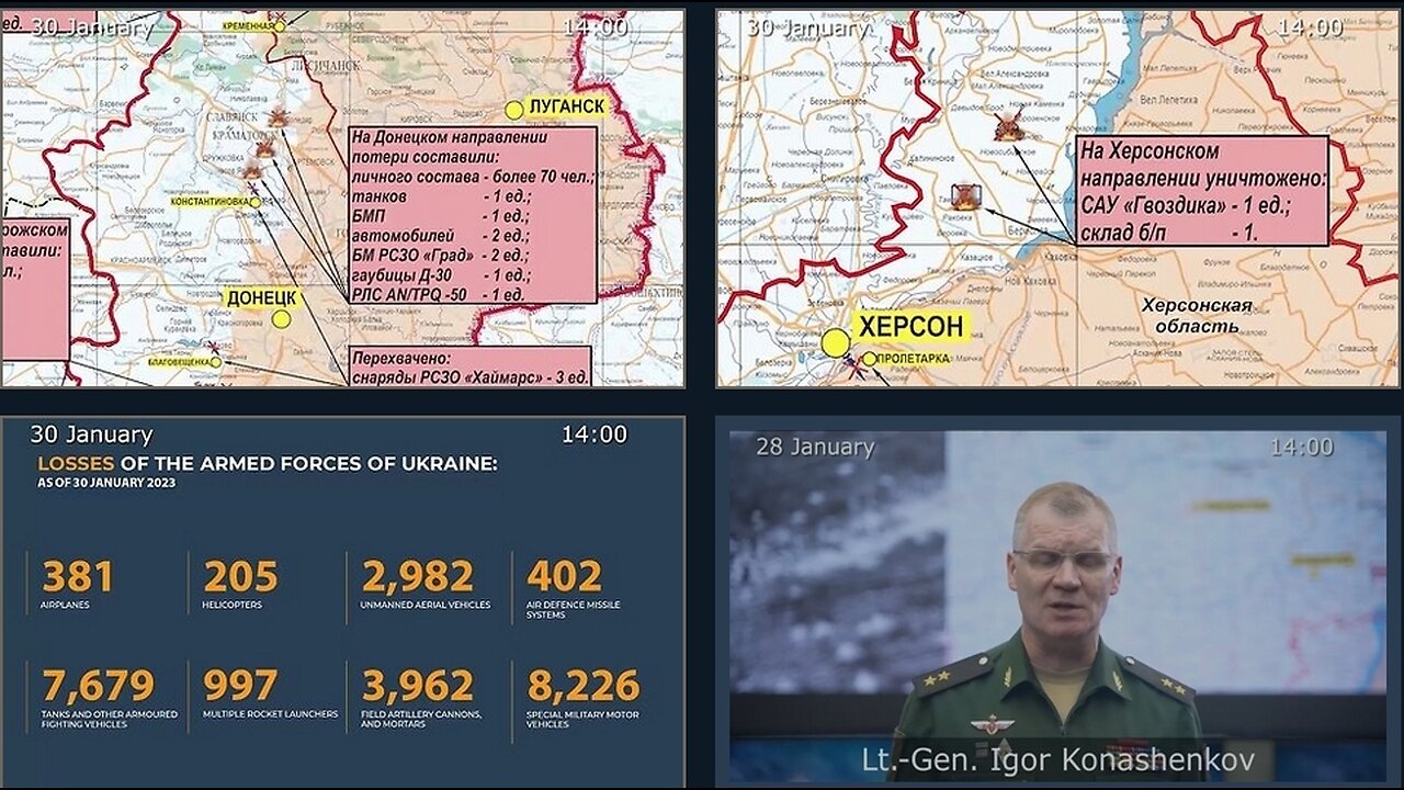 30.01.23 -⚡ Russian Defence Ministry report on the progress of the deNAZIfication of Ukraine