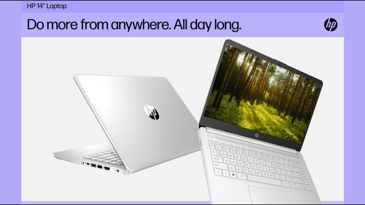 HP 14 inch Laptop, HD Display