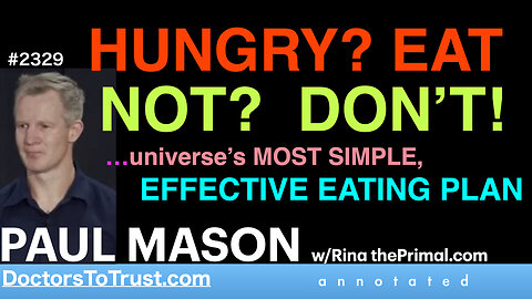 http://www.DoctorsToTrust.com presents episode 2329 | DR PAUL MASON w/ Rina at theprimal.com