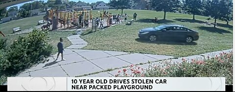 Ten-year-old drives stolen car through playground