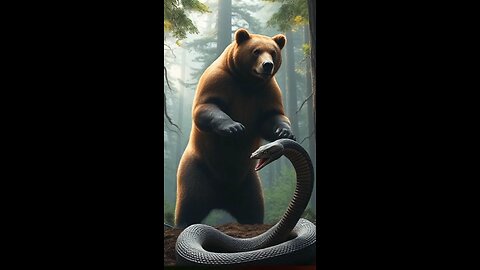 Here The Fight Between Bear and Snake #ai #shorts #trending #rumbleshorts