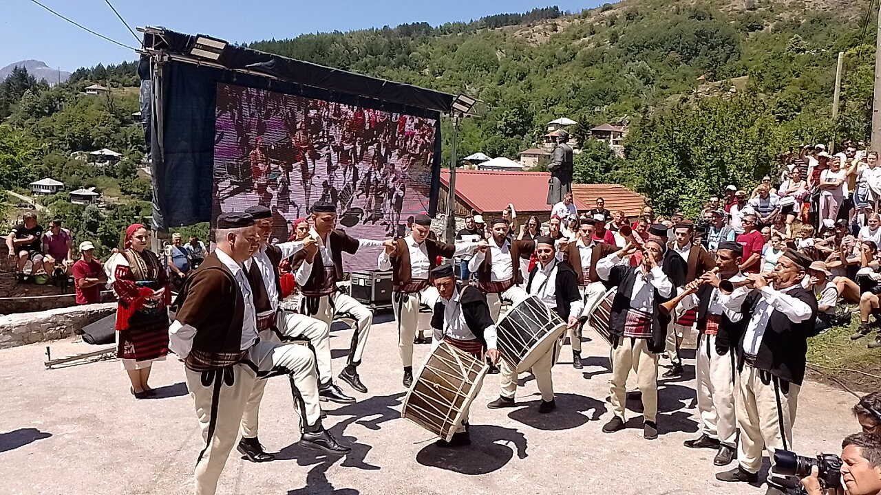 Macedonian male dance TEŠKOTO during the traditional wedding in GALIČNIK, MACEDONIA🇲🇰 17 July 2022