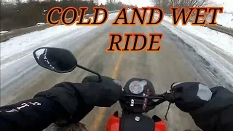 Riding On Slushy Roads Heading Out Of Town On The Honda Navi