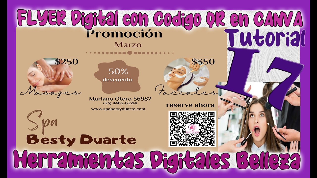 🆕 Como hacer un FLYER DIGITAL PROFESIONAL con Código QR en CANVA 😱 Tutorial 17