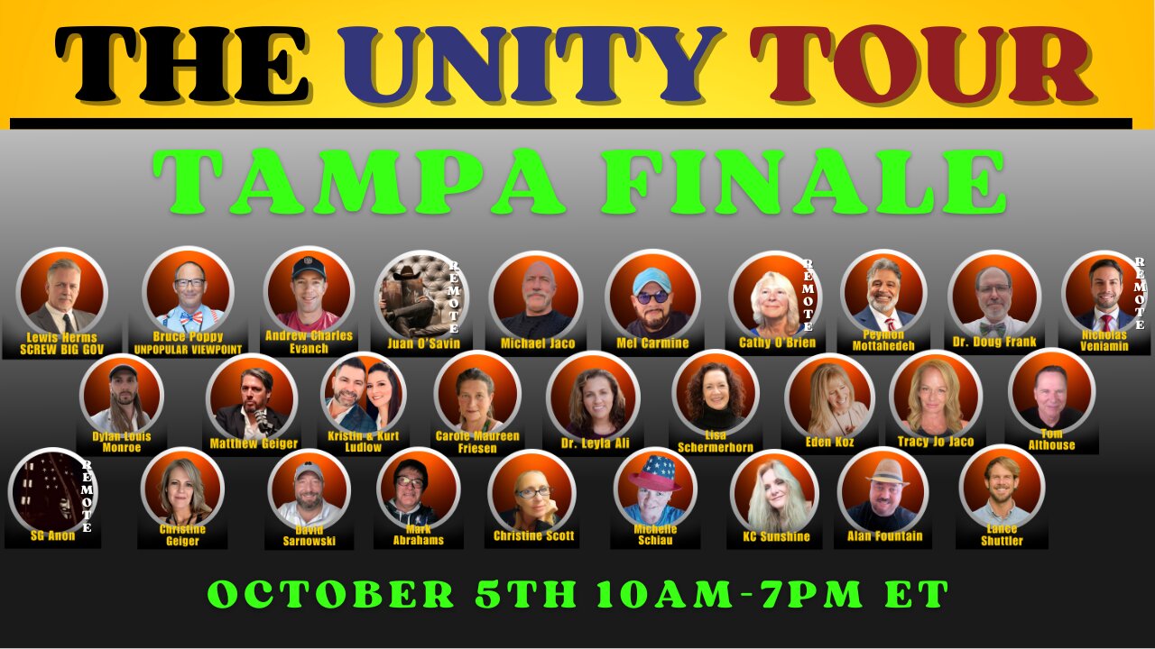 Unity Tour Finale in Tampa, Florida! Many Guests, Great Content! All Day Event!