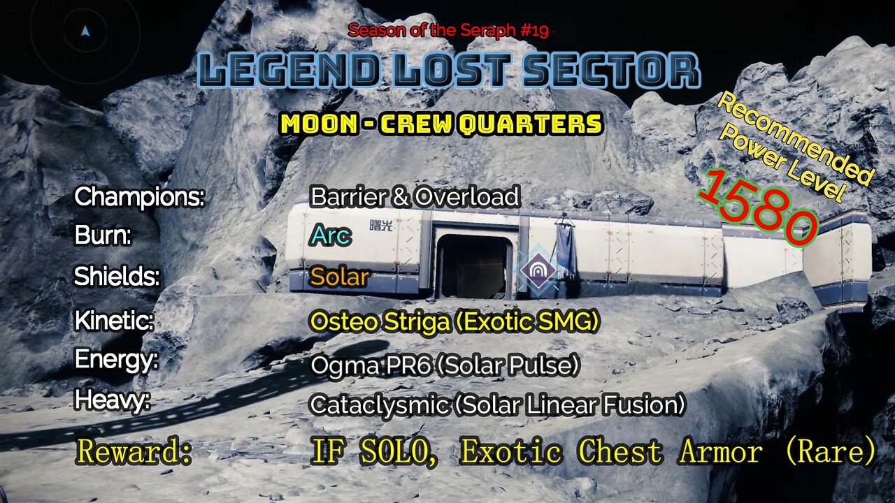 Destiny 2 Legend Lost Sector: Moon - K1 Crew Quarters on my Titan 2-11-23