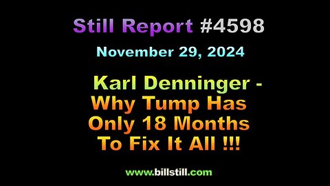 Karl Denninger – Why Trump Has Only 18 Months to Fix It All !!!, 4598