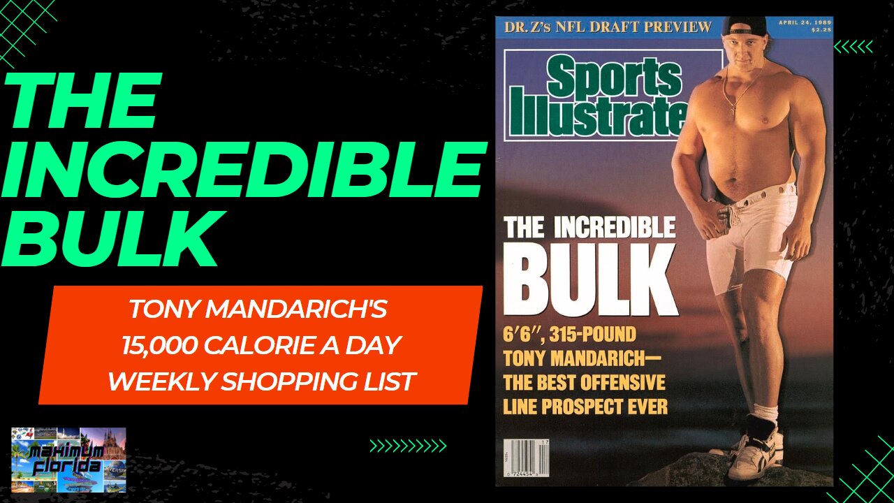 The Incredible Bulk Tony Mandarich's 15,000 Calorie a Day Daily Diet