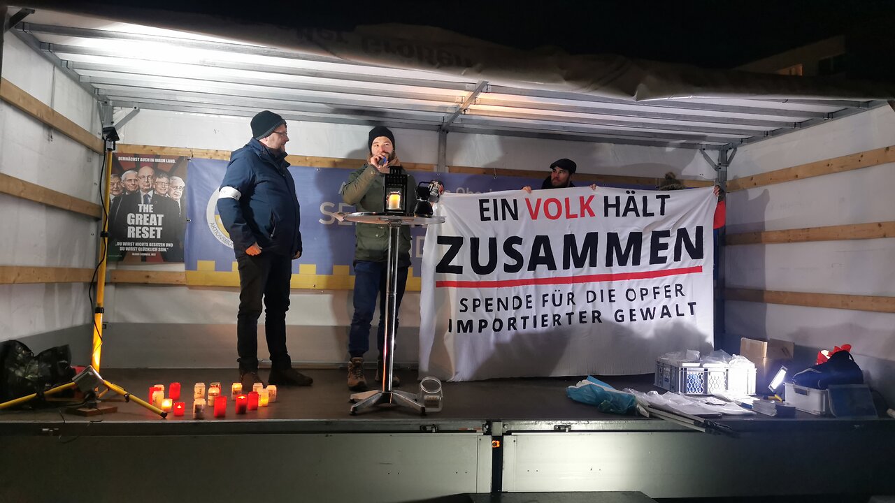 Spendenaufruf MAXIMILIAN, Veranstaltungswerbung - BAUTZEN, Kornmarkt, 06 02 2023, 105. MAHNWACHE