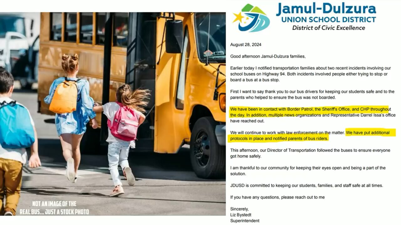 A group of illegal immigrants in San Diego County, California, attempted to hijack two school buses