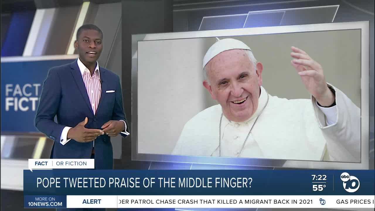 Fact or Fiction: Pope Francis tweets praise of the middle finger?