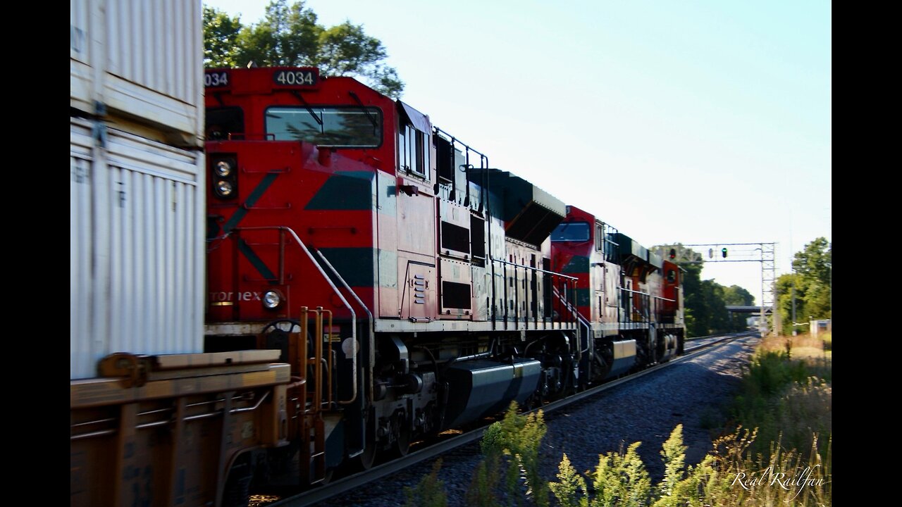 Ferromex Duo and BNSF Grain Train - Staples Subdivision