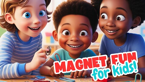 Magnet 🧲 Magic #kidslearning #kidsvideo #aiartcommunity #englishstory #kidstories #magnet #aiart