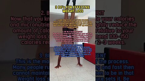 3 DO'S to lose weight 💯