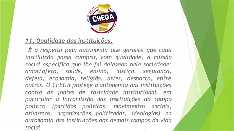 11 O Chega ponto por ponto.
