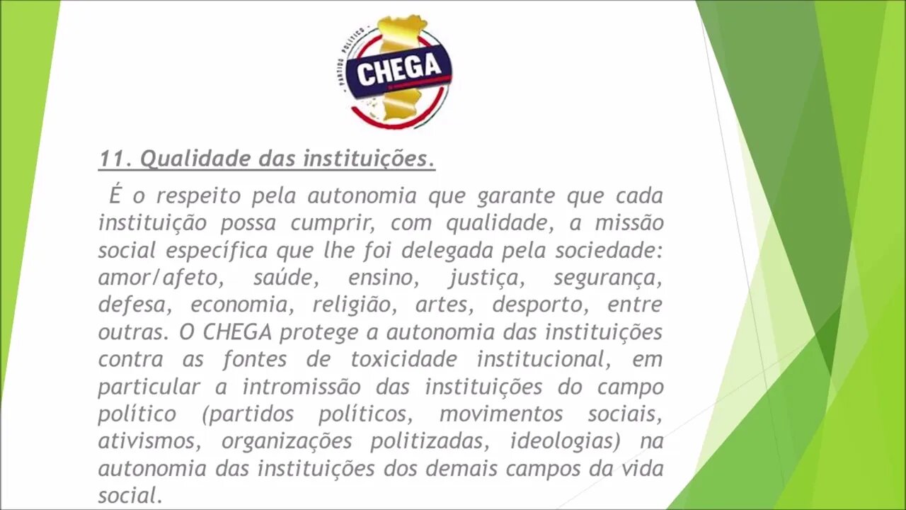 11 O Chega ponto por ponto.