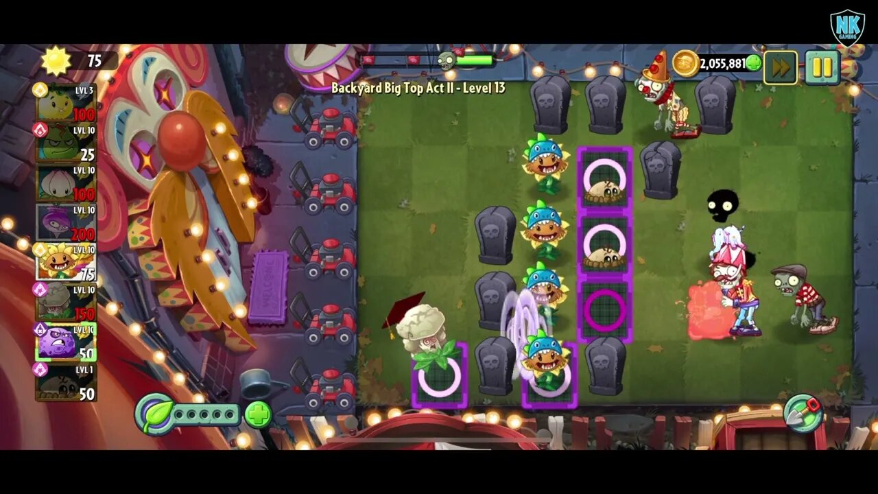 PvZ 2 - Backyard Big Top Act II - Level 13