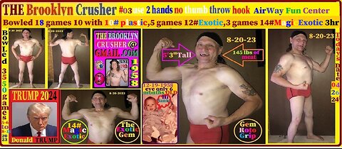 18 games bowled Glow ball two hand Hook ball bowler #08 #219 with the Brooklyn Crusher 04-26-24