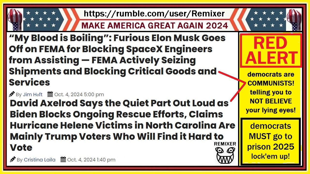 04OCT24 RED ALERT our domestic terrorists, biden's democrat party