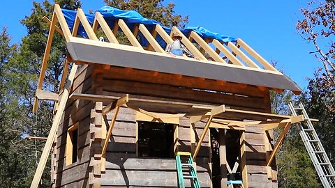 Roof Decking - Dovetail Log Cabin (Ep 42)