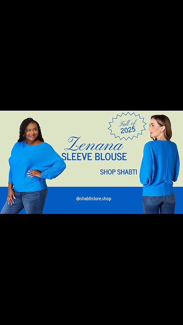 Zenana Curvy+ Round Neck Batwing Sleeve Blouse💙