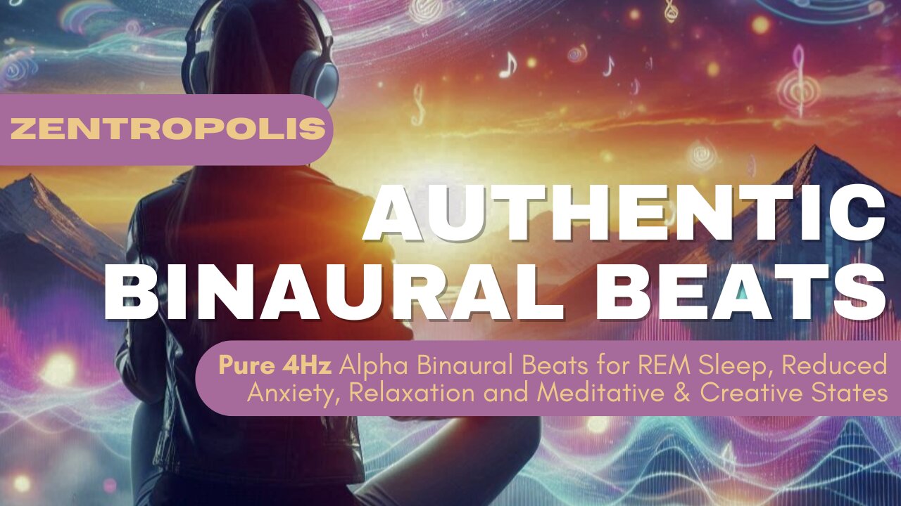 Authentic Binaural Beats 4Hz REM Sleep, Reduced Anxiety, Relaxation: Pure 4Hz Theta Binaural Beats