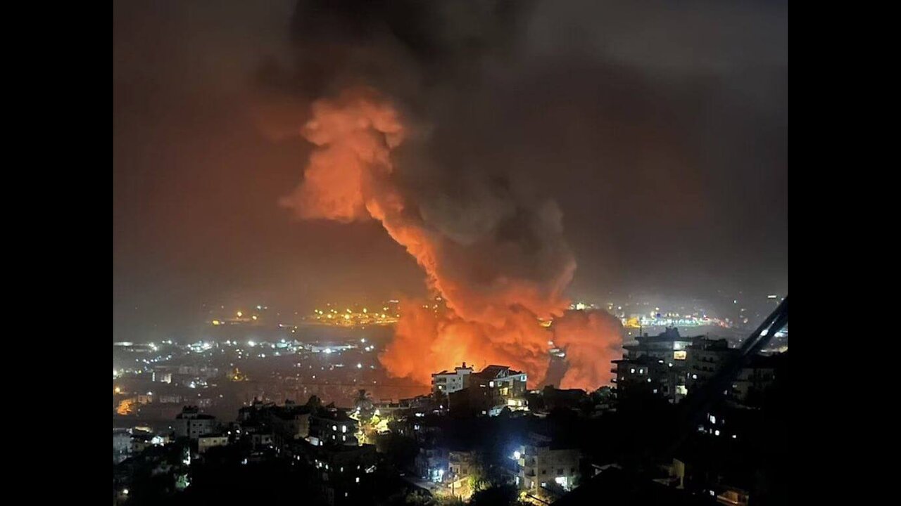 Attacks in Dahiya now: note the sub-explosions on the left side of the screen.