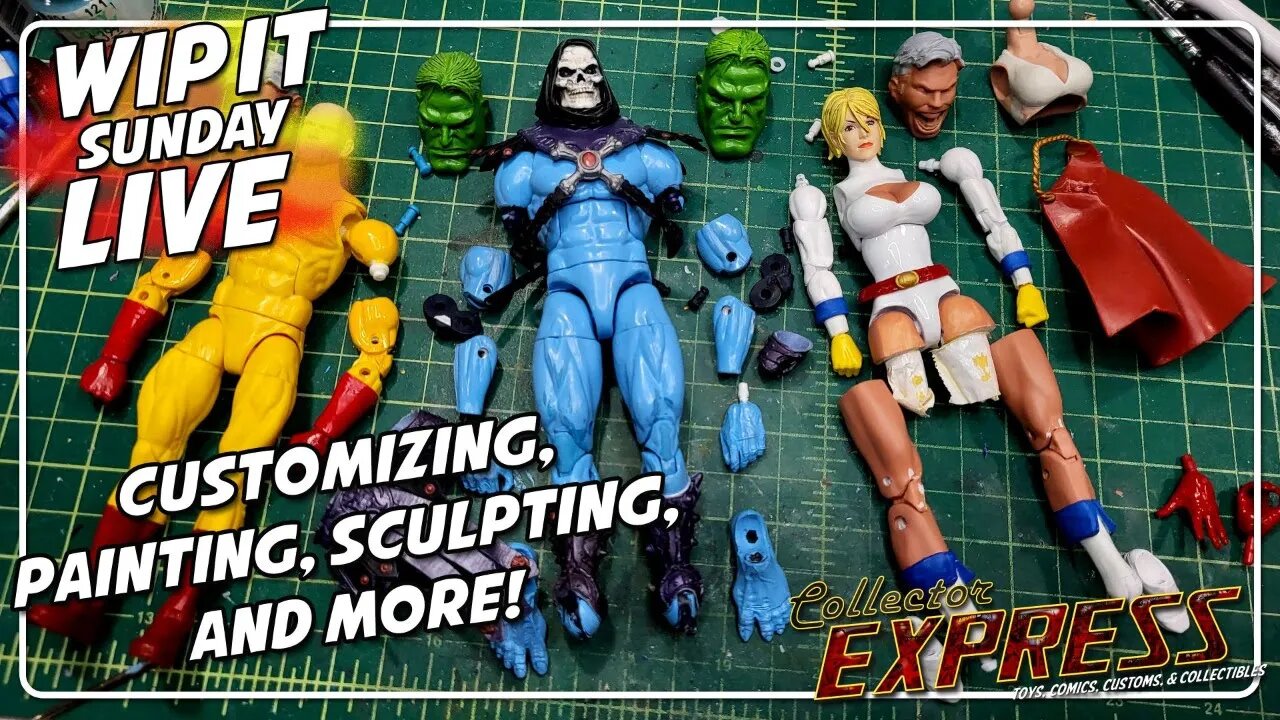 Customizing Action Figures - WIP IT Sunday Live - Episode #40 - Painting, Sculpting, and More!