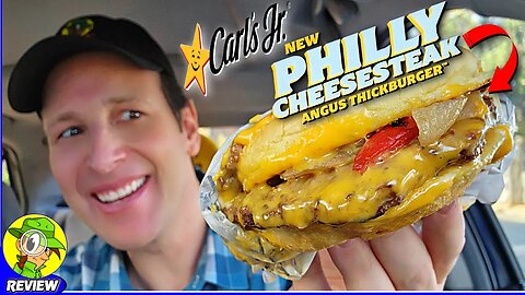 Carl's Jr.® PHILLY CHEESESTEAK ANGUS THICKBURGER™ Review ⭐🧀🥩🍔 ⎮ Peep THIS Out! 🕵️‍♂️