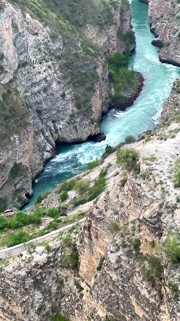 View of the beautiful Sulak River in the Republic of Dagestan