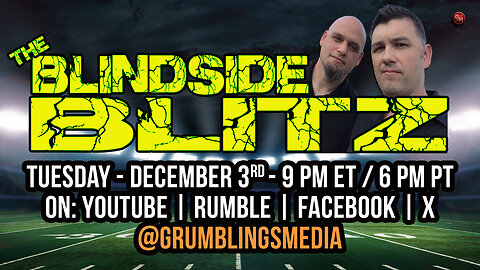 The Blindside Blitz - NFL Week 14 - Tue, Dec. 3rd, 9 PM ET - LIVE!