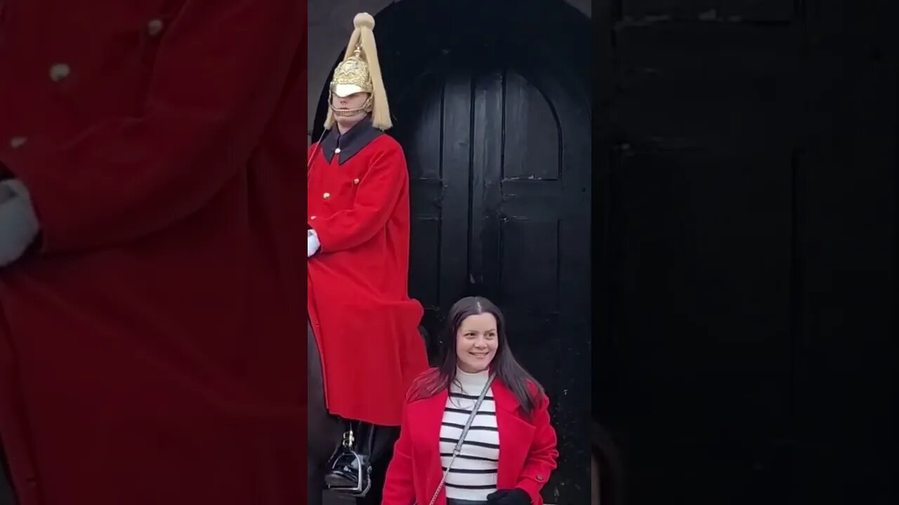 Tourist runs in fright 😱 GET OFF THE REINS #horseguardsparade